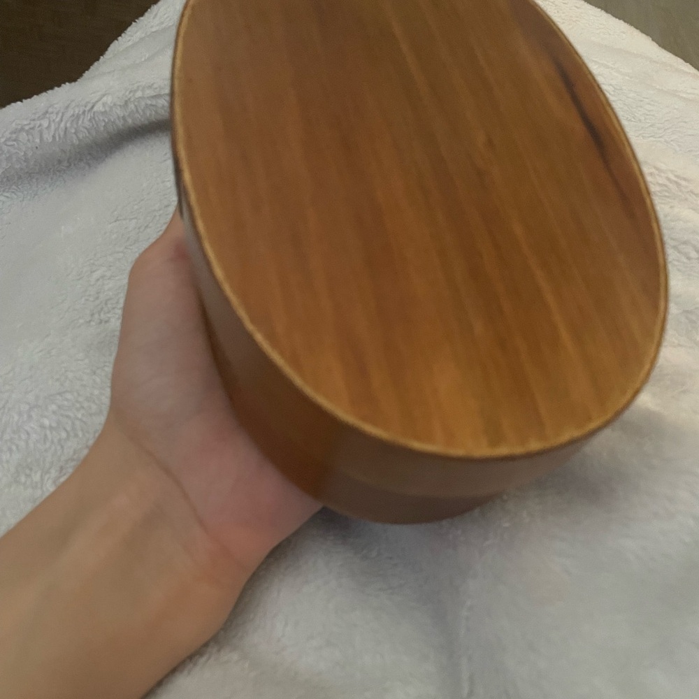 Oval wooden bento box